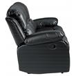 Pemberly Row Traditional Faux Leather Double Reclining Sofa in Black
