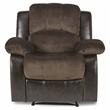 Pemberly Row Traditional Microfiber Reclining Chair in Chocolate