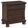 Pemberly Row 3-Drawers Traditional Wood Nightstand in Brown Cherry