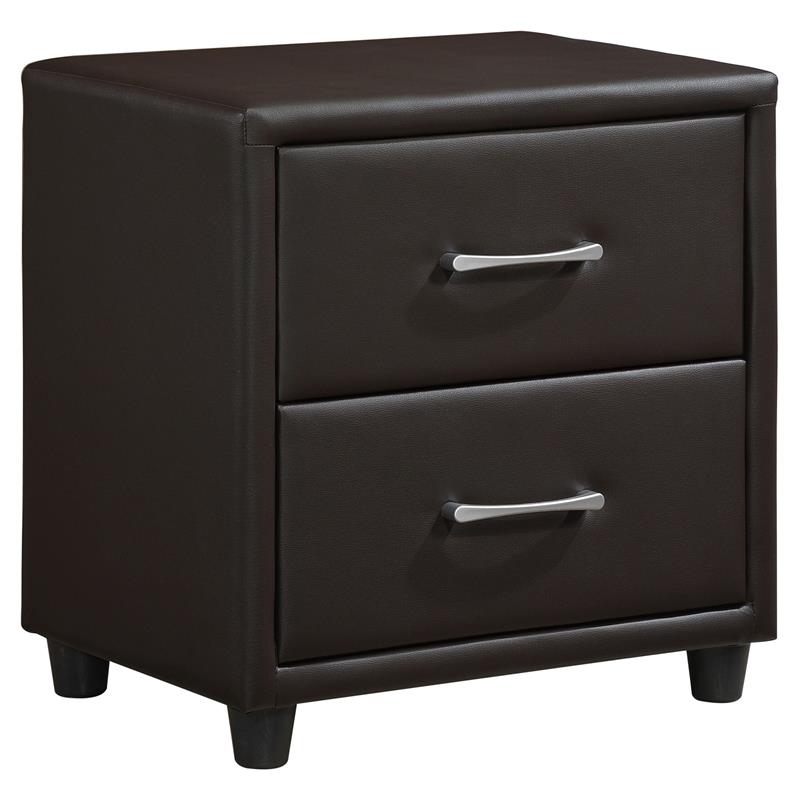 Pemberly Row 2-Drawers Contemporary Wood Nightstand in Dark Brown