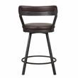 Pemberly Row Metal Swivel Counter Height Chair in Brown (Set of 2)