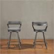 Pemberly Row Metal Swivel Counter Height Chair in Gray (Set of 2)