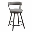 Pemberly Row Metal Swivel Counter Height Chair in Gray (Set of 2)