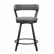 Pemberly Row Metal Swivel Counter Height Chair in Gray (Set of 2)