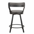Pemberly Row Metal Swivel Counter Height Chair in Gray (Set of 2)