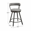 Pemberly Row Metal Swivel Counter Height Chair in Gray (Set of 2)