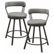Pemberly Row Metal Swivel Counter Height Chair in Gray (Set of 2)