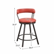 Pemberly Row Metal Swivel Counter Height Chair in Red (Set of 2)