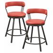 Pemberly Row Metal Swivel Counter Height Chair in Red (Set of 2)
