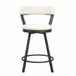 Pemberly Row Metal Swivel Counter Height Chair in White (Set of 2)