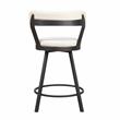 Pemberly Row Metal Swivel Counter Height Chair in White (Set of 2)