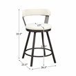Pemberly Row Metal Swivel Counter Height Chair in White (Set of 2)