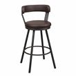 Pemberly Row Metal Swivel Pub Height Chair in Mottled Silver/Brown (Set of 2)