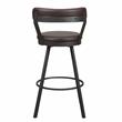 Pemberly Row Metal Swivel Pub Height Chair in Mottled Silver/Brown (Set of 2)