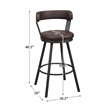 Pemberly Row Metal Swivel Pub Height Chair in Mottled Silver/Brown (Set of 2)