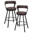 Pemberly Row Metal Swivel Pub Height Chair in Mottled Silver/Brown (Set of 2)