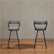 Pemberly Row Metal Swivel Pub Height Chair in Mottled Silver/Gray (Set of 2)