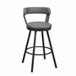 Pemberly Row Metal Swivel Pub Height Chair in Mottled Silver/Gray (Set of 2)