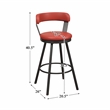 Pemberly Row Metal Swivel Pub Height Chair in Mottled Silver/Red (Set of 2)