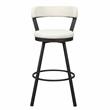 Pemberly Row Metal Swivel Pub Height Chair in Mottled Silver/White (Set of 2)