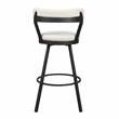 Pemberly Row Metal Swivel Pub Height Chair in Mottled Silver/White (Set of 2)