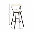 Pemberly Row Metal Swivel Pub Height Chair in Mottled Silver/White (Set of 2)