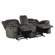 Pemberly Row Microfiber Double Glider Reclining Love Seat in Chocolate