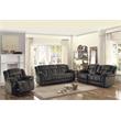 Pemberly Row Microfiber Double Glider Reclining Love Seat in Chocolate