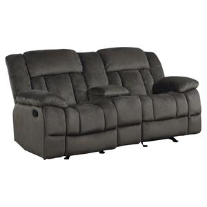 pemberly row microfiber double glider reclining love seat