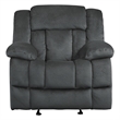 Pemberly Row Traditional Microfiber Glider Reclining Chair in Charcoal