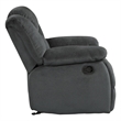 Pemberly Row Traditional Microfiber Glider Reclining Chair in Charcoal