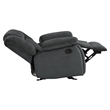 Pemberly Row Traditional Microfiber Glider Reclining Chair in Charcoal