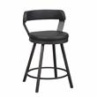 Pemberly Row Metal Swivel Counter Height Stool in Silver/Black (Set of 2)