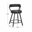 Pemberly Row Metal Swivel Counter Height Stool in Silver/Black (Set of 2)