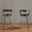 Pemberly Row Metal Swivel Pub Height Chair in Silver/Black (Set of 2)