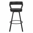 Pemberly Row Metal Swivel Pub Height Chair in Silver/Black (Set of 2)