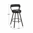 Pemberly Row Metal Swivel Pub Height Chair in Silver/Black (Set of 2)