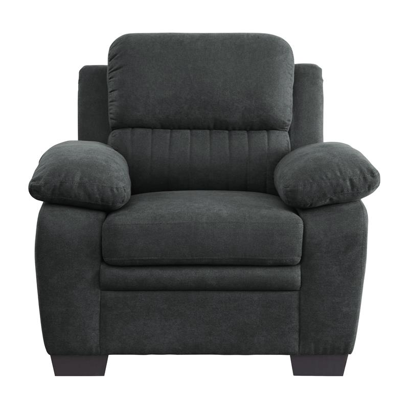 Pemberly Row 19.5'' Modern Polyester Fabric Upholstered Chair in Dark Gray