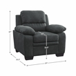 Pemberly Row 19.5'' Modern Polyester Fabric Upholstered Chair in Dark Gray