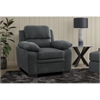 Pemberly Row 19.5'' Modern Polyester Fabric Upholstered Chair in Dark Gray