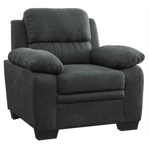 Pemberly Row 19.5'' Modern Polyester Fabric Upholstered Chair in Dark Gray
