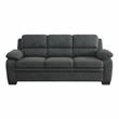 Pemberly Row Modern Textured Fabric Sofa with Pillow-top Arms in Dark Gray