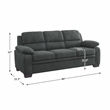 Pemberly Row Modern Textured Fabric Sofa with Pillow-top Arms in Dark Gray