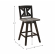 Pemberly Row K-back Counter Height Dining Swivel Chair in Black (Set of 2)
