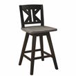 Pemberly Row K-back Counter Height Dining Swivel Chair in Black (Set of 2)