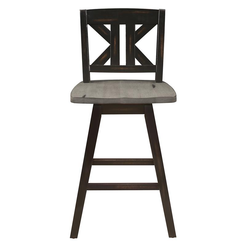 Pemberly Row K-back Counter Height Dining Swivel Chair in Black (Set of 2)
