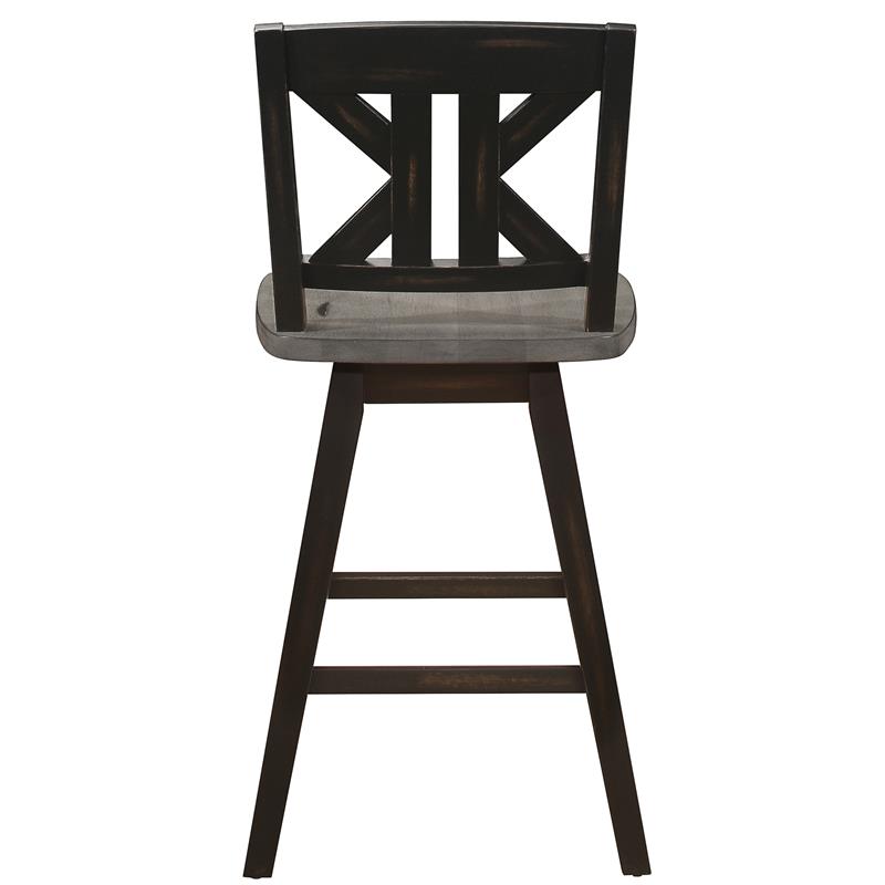 Pemberly Row K-back Counter Height Dining Swivel Chair in Black (Set of 2)