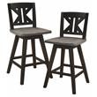 Pemberly Row K-back Counter Height Dining Swivel Chair in Black (Set of 2)