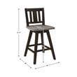 Pemberly Row Slat Back Counter Height Dining Swivel Chair in Black (Set of 2)
