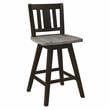 Pemberly Row Slat Back Counter Height Dining Swivel Chair in Black (Set of 2)